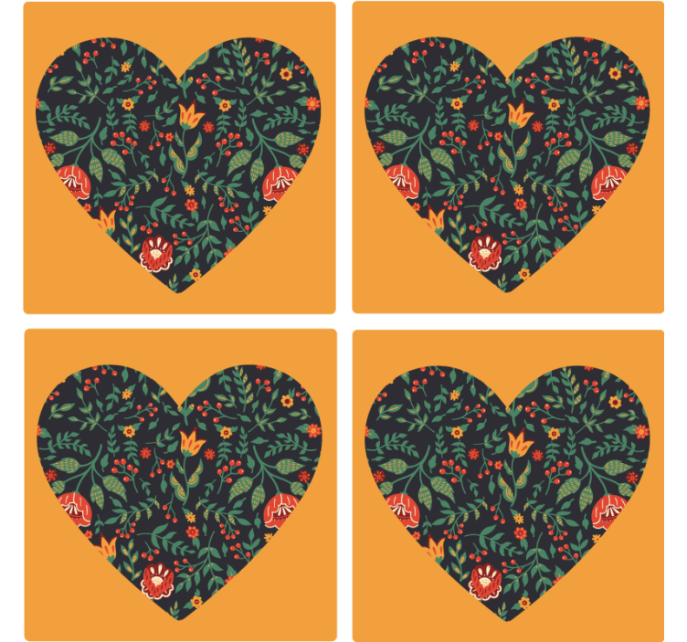 Untersetzer Modern Polnisches Muster im herzen - TenStickers