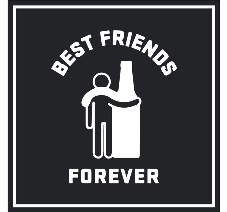 Untersetzer bier beste freunde umarmen bier - TenStickers