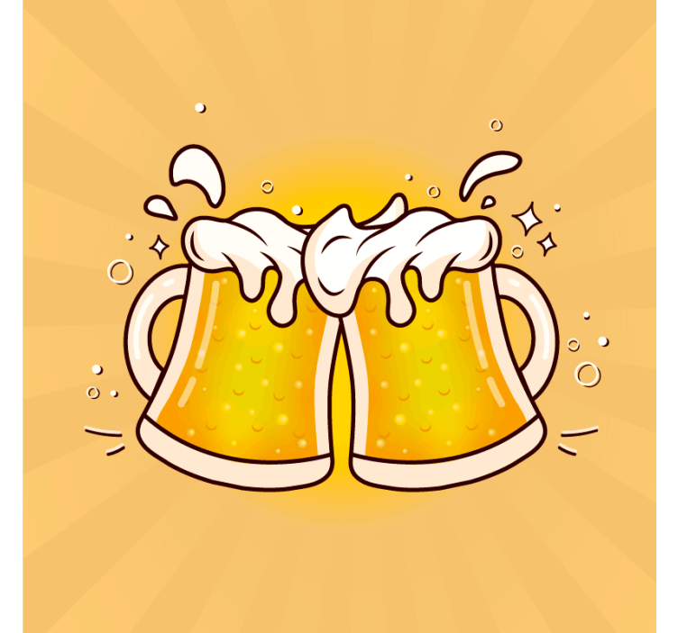 Untersetzer bier prost mit bierkrügen - TenStickers