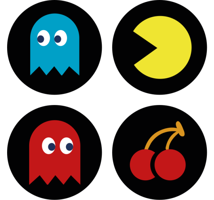 Untersetzer geek bunte retro icons - TenStickers