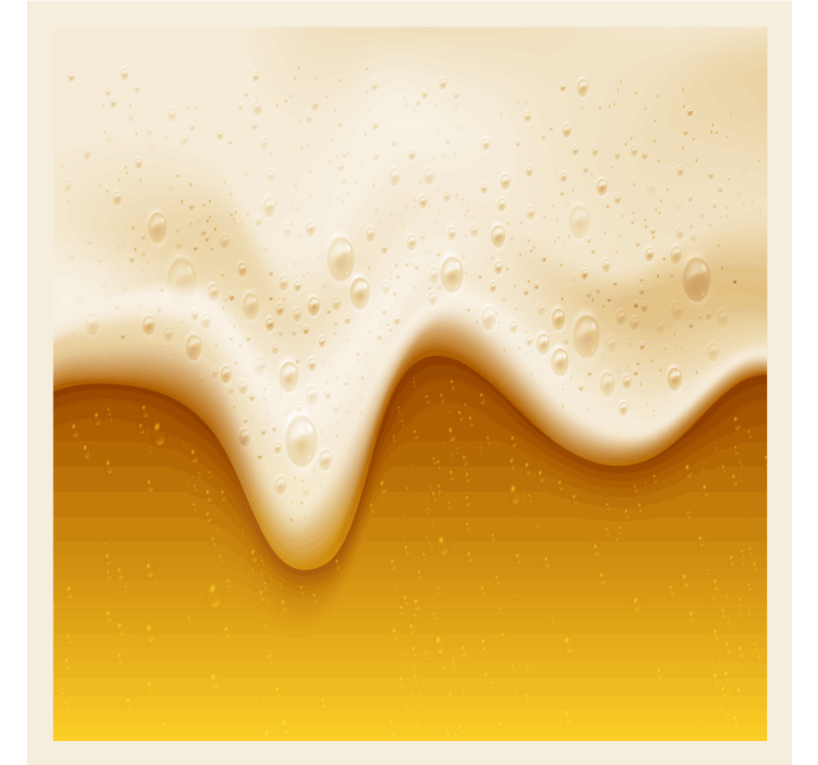 Untersetzer bier für schaumige getränkeoberfläche - TenStickers