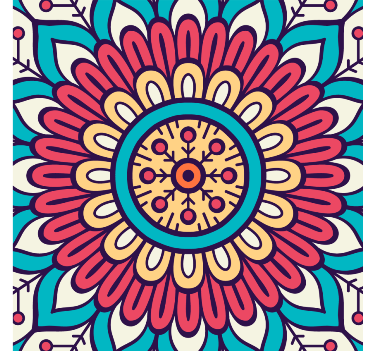 Untersetzer mit kreisförmigem blumenmuster - TenStickers