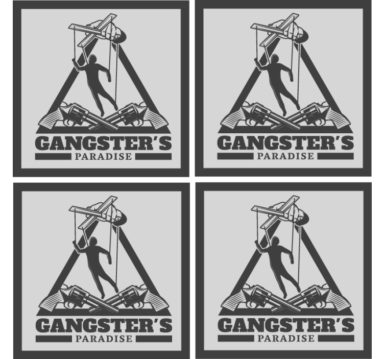 Untersetzer bier mit gangster-motiv illustration - TenStickers
