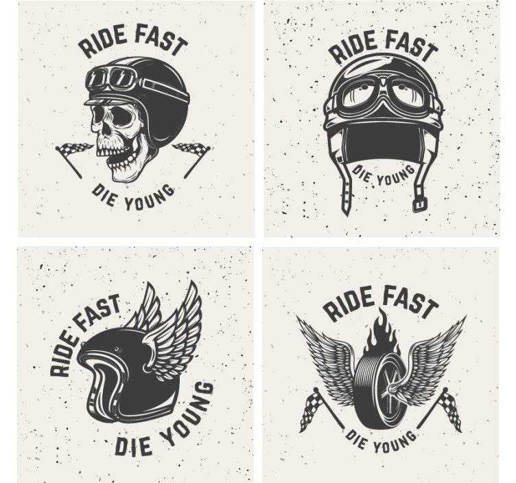 Untersetzer Geek totenkopf mit rennbrille - TenStickers