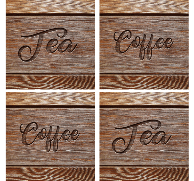 Untersetzer vintage Tee kaffee Untersetzer aus holz - TenStickers