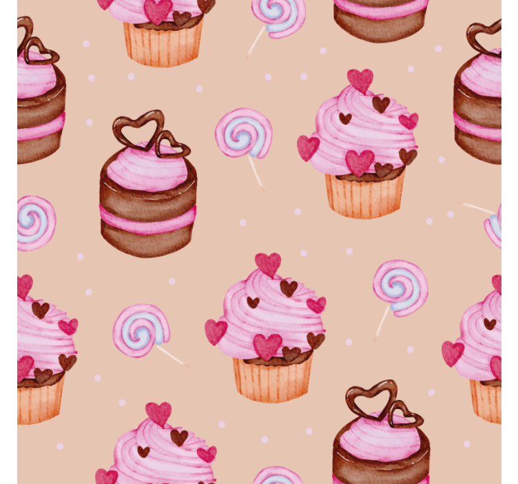 Personalisierte untersetzer mit süßem cupcake-muster - TenStickers