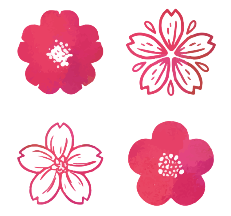 Untersetzer modern mit rosa floralen elementen - TenStickers