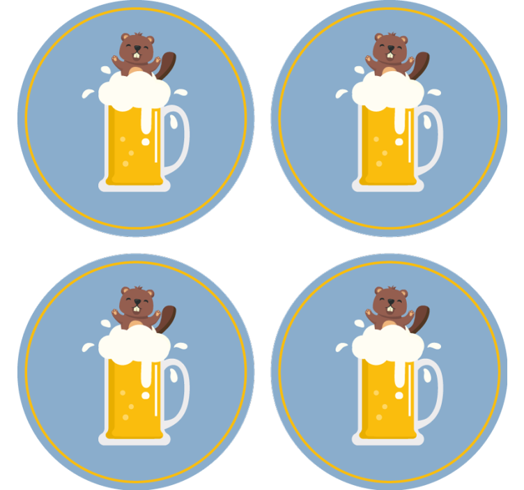 Untersetzer Bier Cartoon-biber - TenStickers