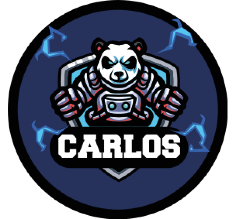 Untersetzer bier mit panda emblem und namen - TenStickers