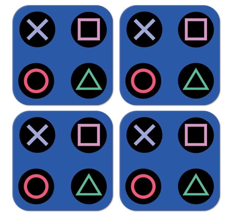 Untersetzer Freak Lustiges buntes playstation-muster - TenStickers