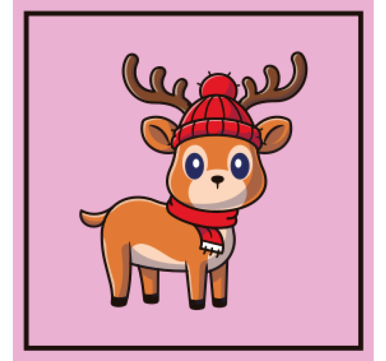 Untersetzer Weihnachten Baby rentier Design mit Namen - TenStickers