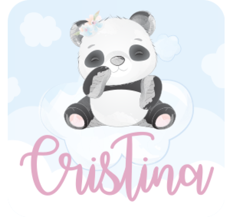 Personalisierte untersetzer mit verspieltem panda-charakter - TenStickers