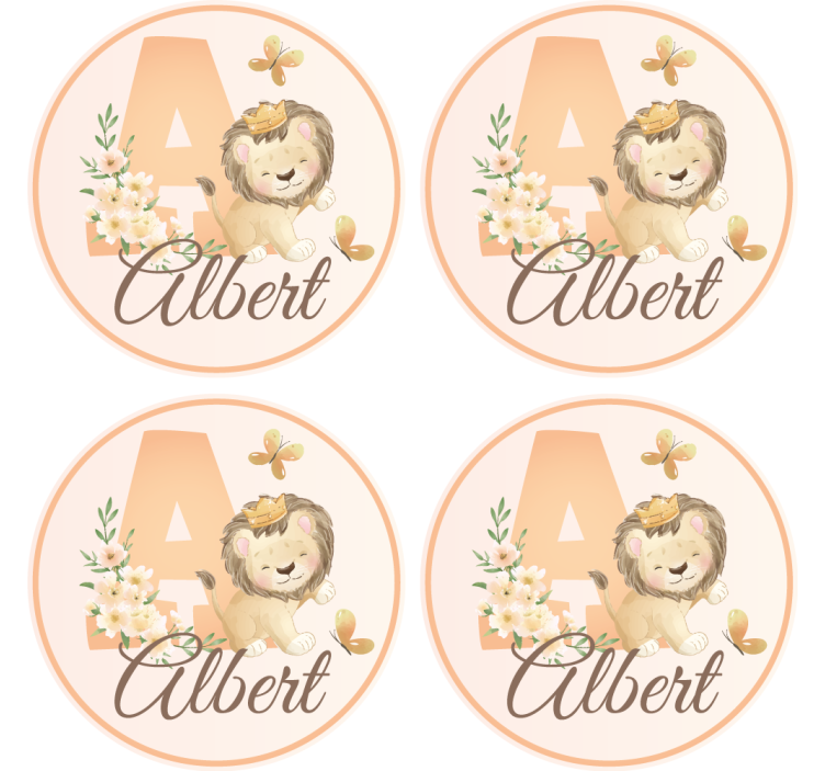 Personalisierte untersetzer mit verspieltem löwendesign - TenStickers