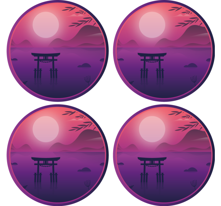 Untersetzer modern serene sonnenuntergang landschaft - TenStickers