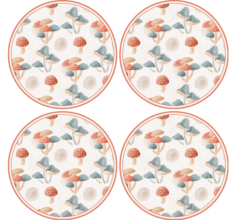 Untersetzer geek mit bunten pilzmuster - TenStickers