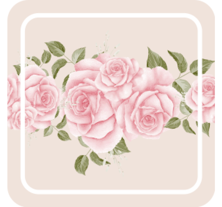Untersetzer modern mit pinkem blumenarrangement - TenStickers