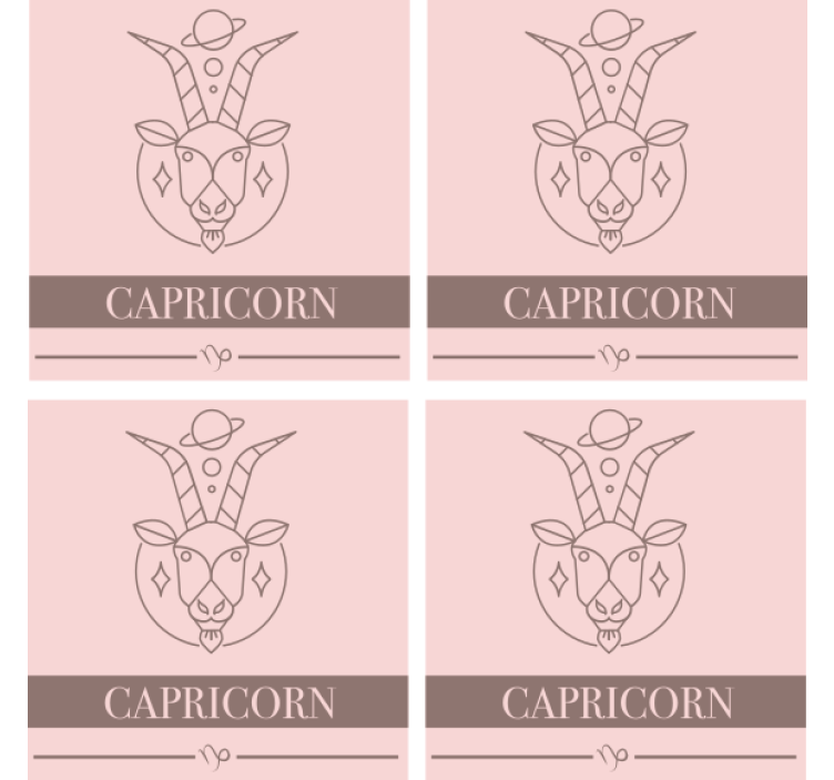 Vintage untersetzer steinbock zodiak ziege - TenStickers