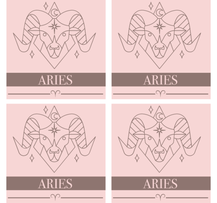 Personalisierte untersetzer aries sternzeichen symbol - TenStickers