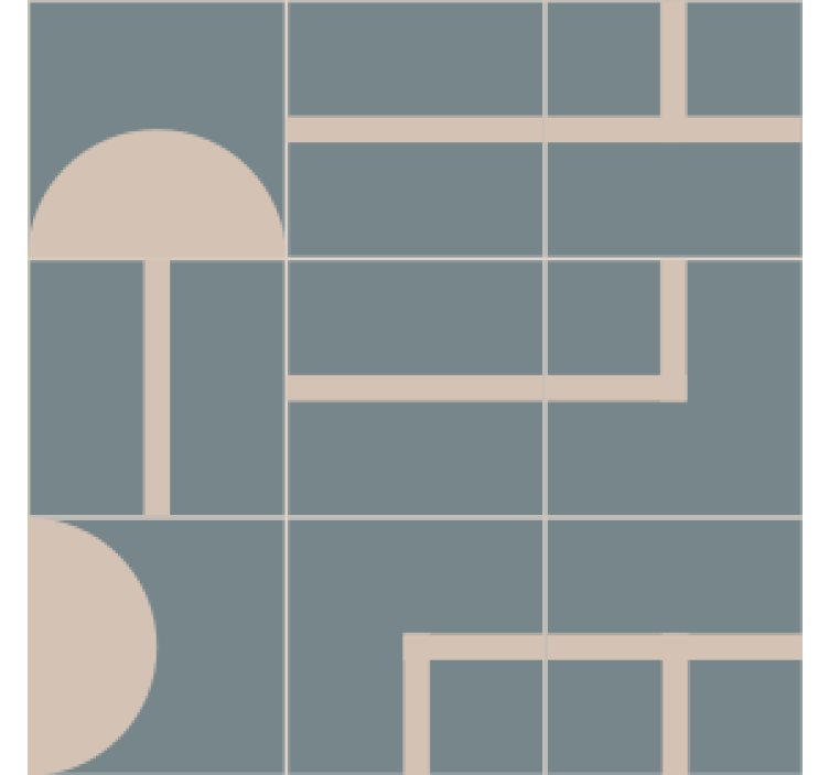 Untersetzer modern mit geometrischem muster und kurven - TenStickers