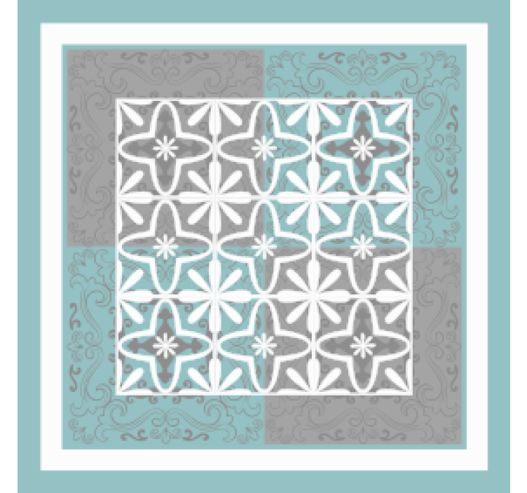 Untersetzer fliese mit detailliertem botanischen emblem - TenStickers