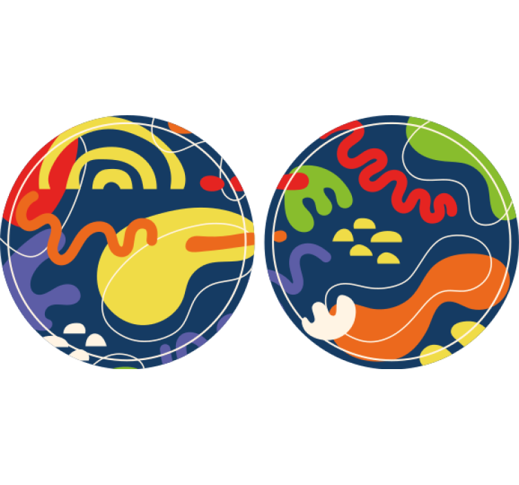 Untersetzer bier in lebhaften geometrischen formen - TenStickers