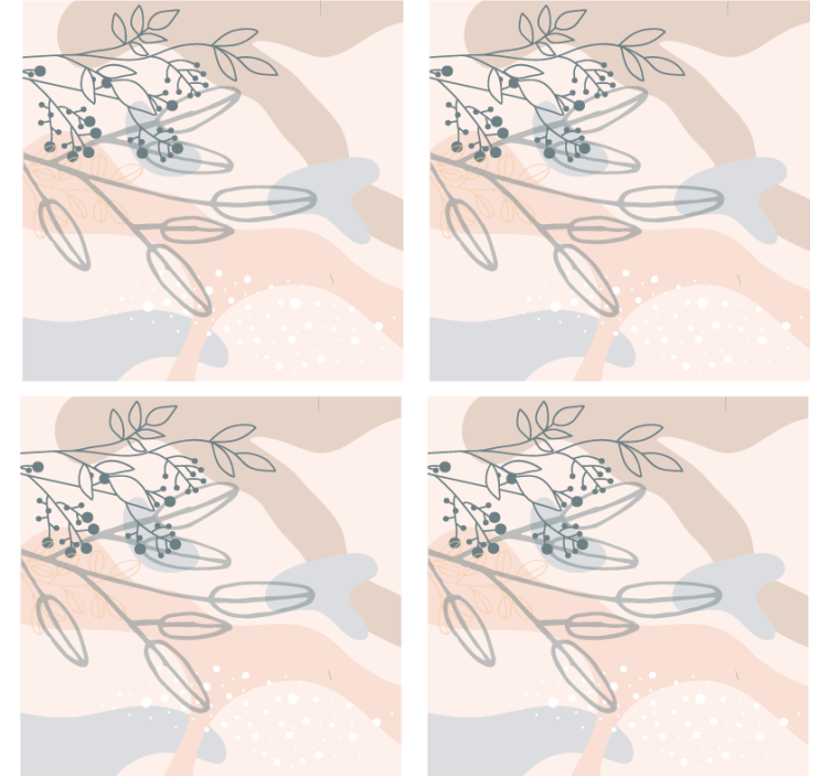 Untersetzer mit floralen abstrakten mustern - TenStickers