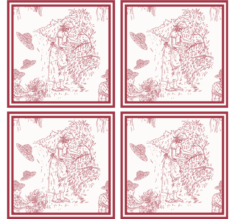 Vintage untersetzer mit rustikaler szenenillustration - TenStickers