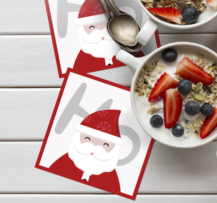 Untersetzer Weihnachten Santa claus und hohoho - TenStickers