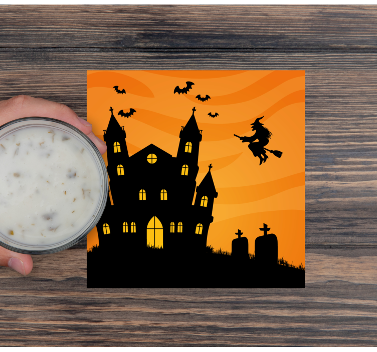 Helloween Untersetzerschloss mit fledermäusen - TenStickers