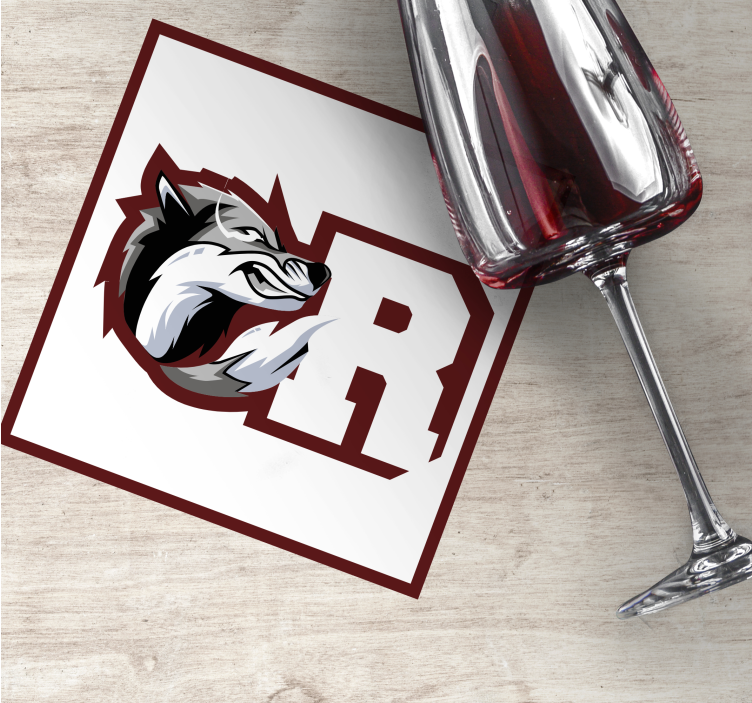 Untersetzer personalisiert Grauer wolf personalisiert - TenStickers