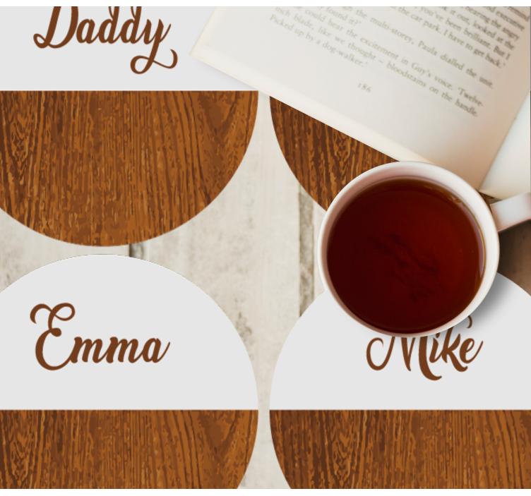 Untersetzer personalisiert Holzmarmor - TenStickers