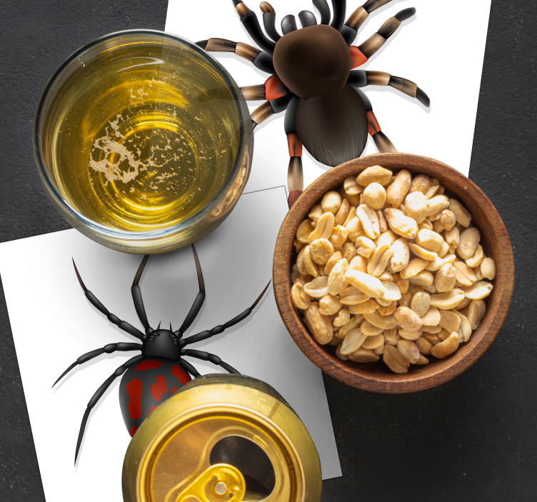 Realistische spinne halloween Untersetzer - TenStickers