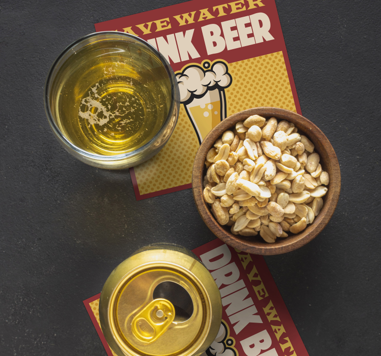 Save Water Drink Beer Untersetzer Bierdeckel - TenStickers