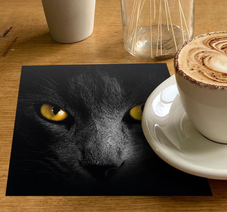 Schwarze katze halloween Untersetzer - TenStickers