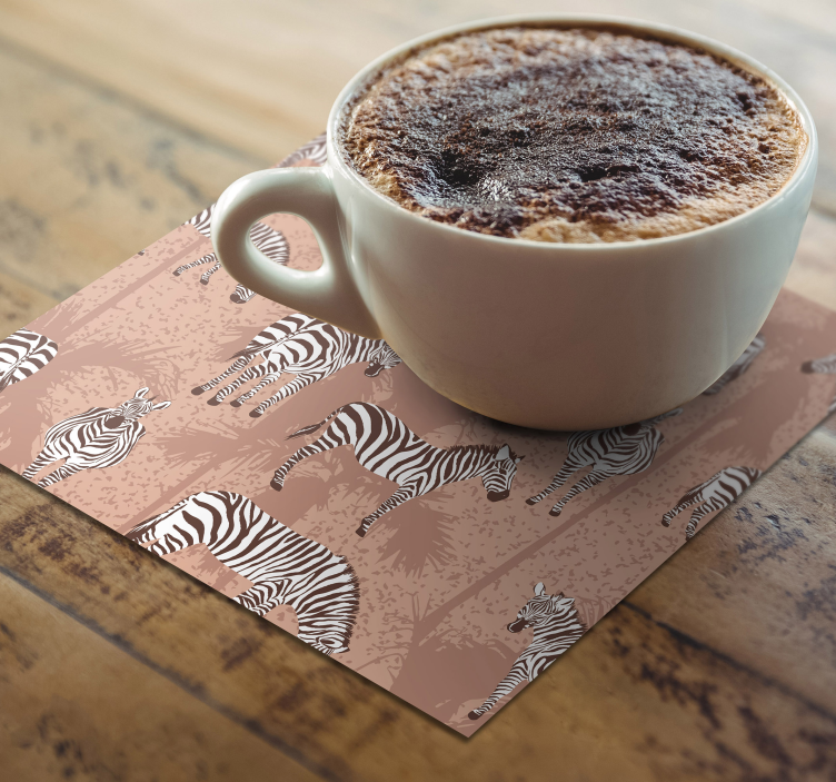 Untersetzer Zebra Braune palmen und zebras - TenStickers