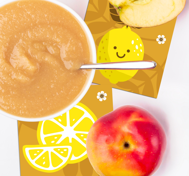 Untersetzer Zitrusfrüchte Cartoon zitronen - TenStickers