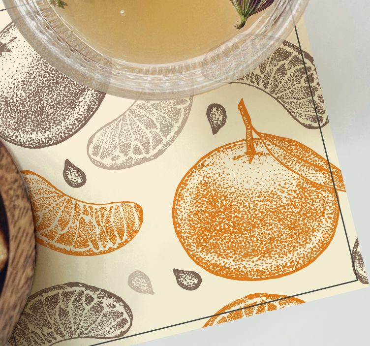Untersetzer vintage Tropfen orangensaft und scheiben - TenStickers
