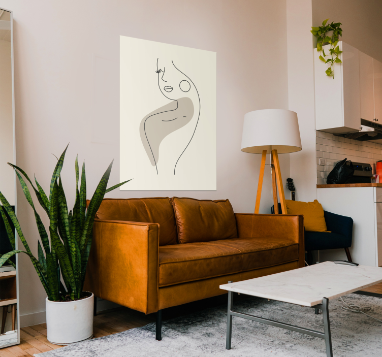 Abstraktes linienkunst-profilposter - TenStickers