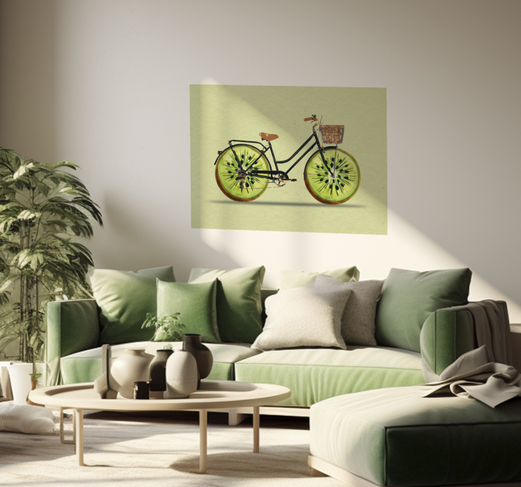 Poster Kiwi Fahrrad in grün - TenStickers
