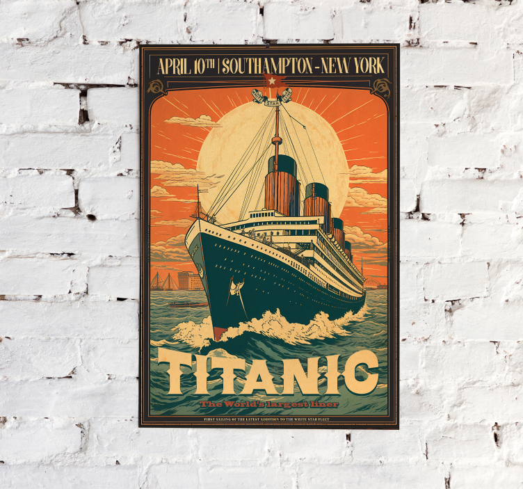 Vintage Poster der erste Passagierflug des Titanic. - TenStickers