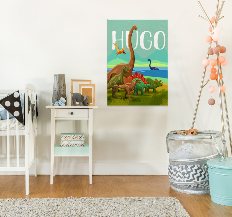 Dinosaurier-poster mit benutzerdefinierten Namen - TenStickers