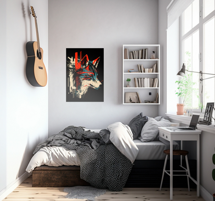 Abstraktes wolfskunstplakat für die wand - TenStickers
