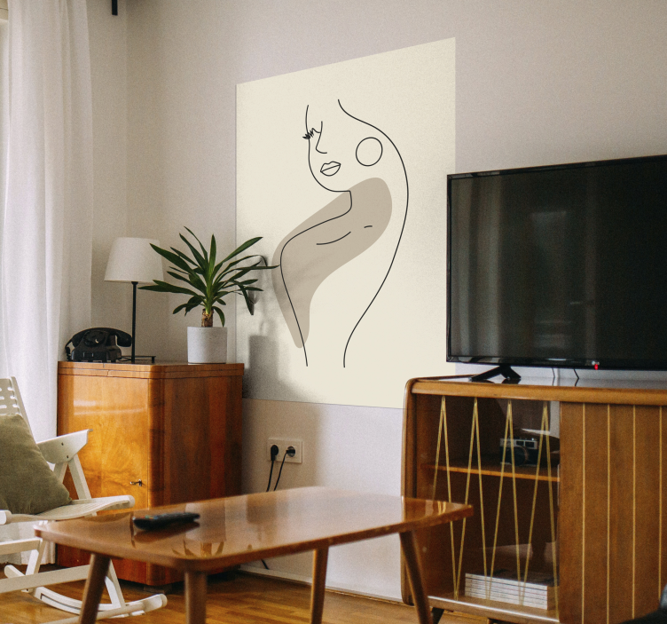 Abstraktes linienkunst-profilposter - TenStickers