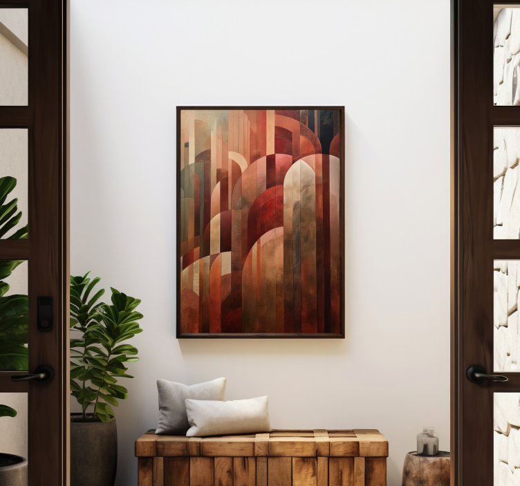 Art-Déco-Plakat rote formen - TenStickers