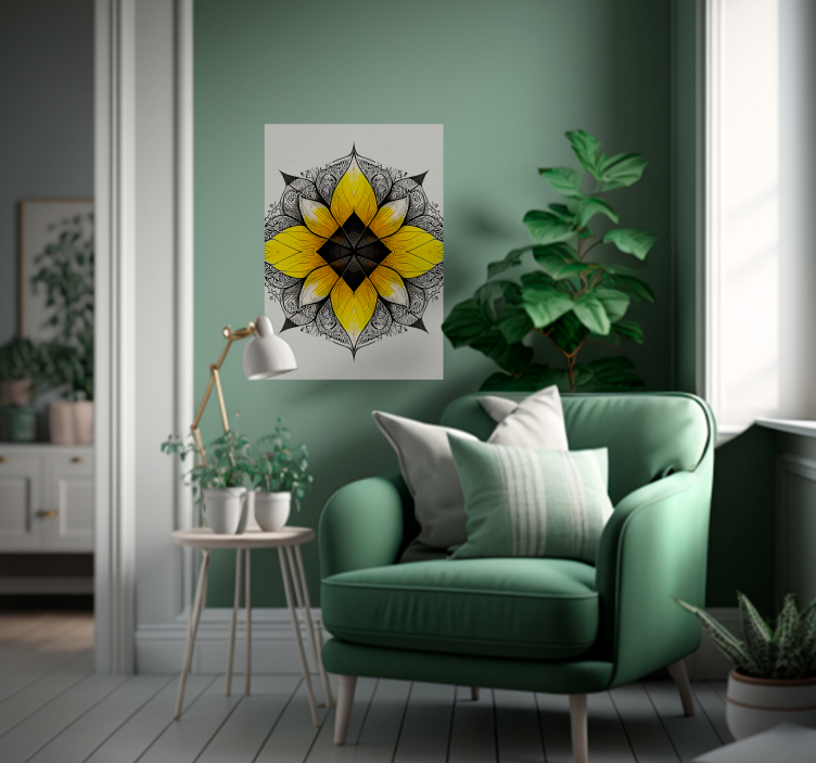 Blumen-mandala-zen-poster - TenStickers