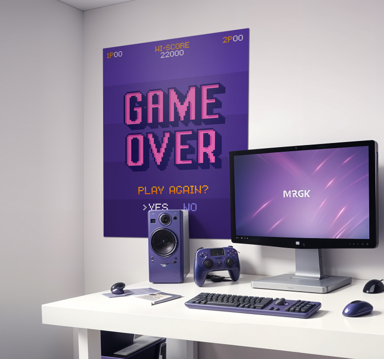 Gaming Poster game over - TenStickers