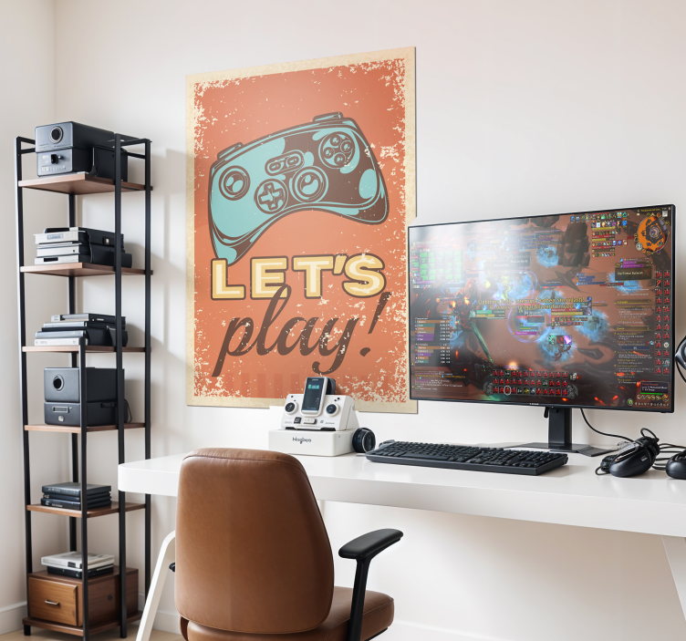 Gaming Poster let's play - TenStickers