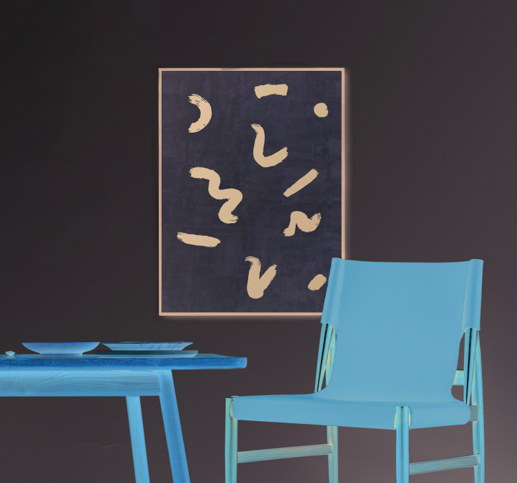 Nordisches Poster pinselformen in schwarz - TenStickers