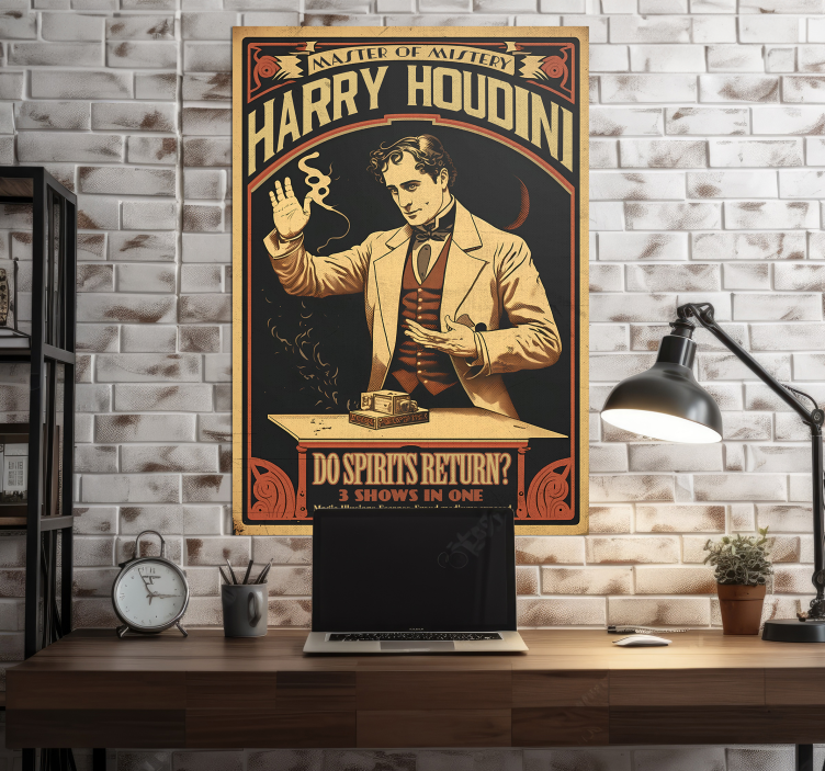 Vintage Poster houdini heißt auf Deutsch Houdini. - TenStickers