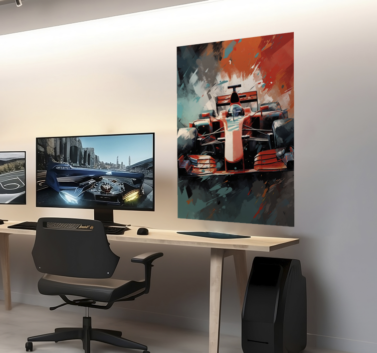Poster Formula 1 rotes Rennauto - TenStickers